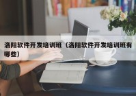 洛阳软件开发培训班（洛阳软件开发培训班有哪些）