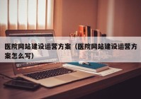 医院网站建设运营方案（医院网站建设运营方案怎么写）