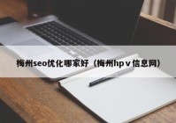 梅州seo优化哪家好（梅州hpⅴ信息网）