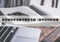 自学软件开发要学哪些东西（自学软件开发难吗）