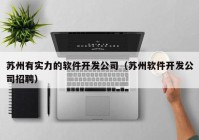 苏州有实力的软件开发公司（苏州软件开发公司招聘）